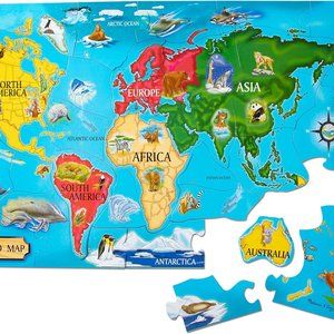 Melissa & Doug World Map Jumbo Jigsaw Floor Puzzle